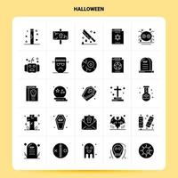 sólido 25 conjunto de ícones de halloween design de estilo de glifo vetorial conjunto de ícones pretos web e design de ideias de negócios móveis ilustração vetorial vetor