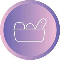 ícone de linha de vetor de cesta de legumes exclusivo