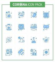 prevenção de vírus corona covid19 dicas para evitar lesões 16 ícone azul para apresentação de pílulas armário de proteção médica segura coronavírus viral 2019nov doença vetor elementos de design