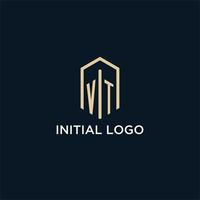 vt logotipo monograma inicial com estilo de forma hexagonal, inspiração de idéias de design de logotipo imobiliário vetor
