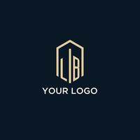 logotipo monograma inicial lb com estilo de forma hexagonal, inspiração de ideias de design de logotipo imobiliário vetor