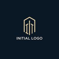 logotipo monograma inicial com estilo de forma hexagonal, inspiração de ideias de design de logotipo imobiliário vetor