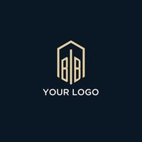 logotipo monograma inicial bb com estilo de forma hexagonal, inspiração de ideias de design de logotipo imobiliário vetor