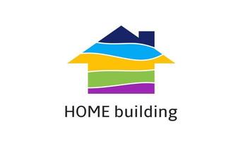 logotipo colorido de construção de casas para interiores, construção, imóveis, casa criativa, local de educação vetor