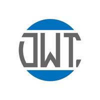 design de logotipo de carta dwt em fundo branco. dwt iniciais criativas círculo conceito de logotipo. design de letras dwt. vetor