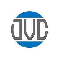 design do logotipo da carta dvc em fundo branco. conceito de logotipo de círculo de iniciais criativas dvc. design de letras dvc. vetor