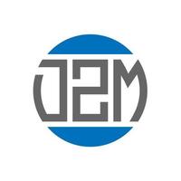 design do logotipo da carta dzm em fundo branco. dzm iniciais criativas círculo conceito de logotipo. design de letras dzm. vetor