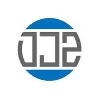 design do logotipo da carta djz em fundo branco. DJZ Creative Initials Circle Logo Concept. design de letras djz. vetor