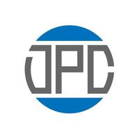 design do logotipo da carta dpc em fundo branco. conceito de logotipo de círculo de iniciais criativas dpc. design de letras dpc. vetor