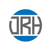 design do logotipo da letra drh em fundo branco. drh iniciais criativas círculo conceito de logotipo. design de letras drh. vetor