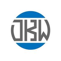 design do logotipo da carta dkw em fundo branco. dkw iniciais criativas círculo conceito de logotipo. design de letras dkw. vetor