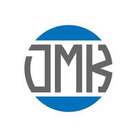 design de logotipo de carta dmk em fundo branco. iniciais criativas dmk círculo conceito de logotipo. design de letras dmk. vetor