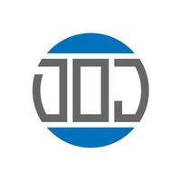 design do logotipo da letra doj em fundo branco. doj iniciais criativas circundam o conceito de logotipo. design de letras doj. vetor