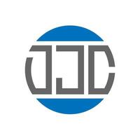 design do logotipo da carta djc em fundo branco. DJC Creative Initials Circle Logo Concept. design de letras djc. vetor