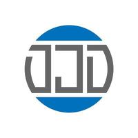 design do logotipo da carta djd em fundo branco. conceito de logotipo de círculo de iniciais criativas djd. design de letras djd. vetor