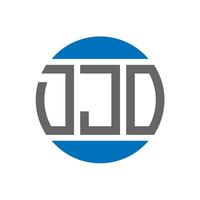 design do logotipo da carta djo em fundo branco. conceito de logotipo de círculo de iniciais criativas djo. design de letras djo. vetor