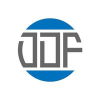 design de logotipo de carta ddf em fundo branco. conceito de logotipo de círculo de iniciais criativas ddf. design de letras ddf. vetor