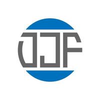 design do logotipo da carta djf em fundo branco. djf iniciais criativas círculo conceito de logotipo. design de letras djf. vetor