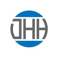 design do logotipo da carta dhh em fundo branco. dhh iniciais criativas círculo conceito de logotipo. design de letras dhh. vetor