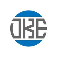 design do logotipo da carta dke em fundo branco. conceito de logotipo de círculo de iniciais criativas dke. design de letras dke. vetor