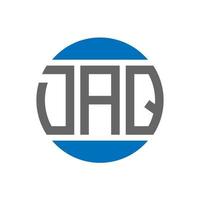 design do logotipo da letra daq em fundo branco. as iniciais criativas daq circundam o conceito de logotipo. design de letras daq. vetor