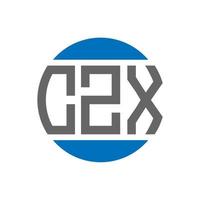 design do logotipo da letra czx em fundo branco. conceito de logotipo de círculo de iniciais criativas czx. design de letras czx. vetor