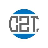 design do logotipo da letra czt em fundo branco. czt iniciais criativas círculo conceito de logotipo. design de letras czt. vetor