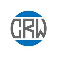 design de logotipo de carta crw em fundo branco. conceito de logotipo de círculo de iniciais criativas crw. design de letras crw. vetor