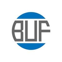 design de logotipo de carta buf em fundo branco. conceito de logotipo de círculo de iniciais criativas buf. design de letras buf. vetor