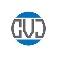 design do logotipo da carta cvj em fundo branco. cvj iniciais criativas círculo conceito de logotipo. design de letras cvj. vetor