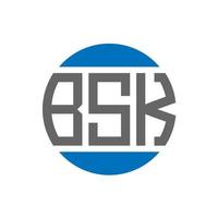 design de logotipo de carta bsk em fundo branco. conceito de logotipo de círculo de iniciais criativas bsk. design de letras bsk. vetor