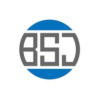 design de logotipo de carta bsj em fundo branco. conceito de logotipo de círculo de iniciais criativas bsj. design de letras bsj. vetor