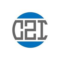design do logotipo da letra czi em fundo branco. conceito de logotipo de círculo de iniciais criativas czi. design de letras czi. vetor