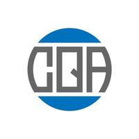 design do logotipo da carta cqa em fundo branco. conceito de logotipo de círculo de iniciais criativas cqa. design de letras cqa. vetor