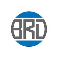 design de logotipo de carta brd em fundo branco. conceito de logotipo de círculo de iniciais criativas brd. design de letras brd. vetor