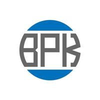design de logotipo de carta bpk em fundo branco. conceito de logotipo de círculo de iniciais criativas bpk. design de letras bpk. vetor