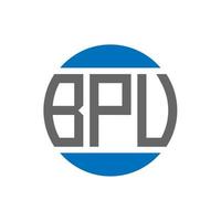 design do logotipo da letra bpu em fundo branco. conceito de logotipo de círculo de iniciais criativas bpu. design de letras bpu. vetor