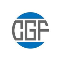 design do logotipo da carta cgf em fundo branco. conceito de logotipo de círculo de iniciais criativas cgf. design de letras cgf. vetor