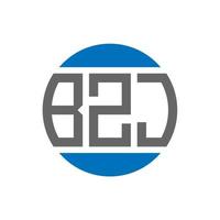 design do logotipo da letra bzj em fundo branco. conceito de logotipo de círculo de iniciais criativas bzj. design de letras bzj. vetor