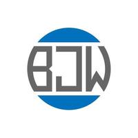 design de logotipo de letra bjw em fundo branco. conceito de logotipo de círculo de iniciais criativas bjw. design de letras bjw. vetor