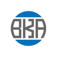design do logotipo da letra bka em fundo branco. bka iniciais criativas círculo conceito de logotipo. design de letras bka. vetor