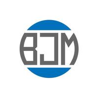 design de logotipo de carta bjm em fundo branco. conceito de logotipo de círculo de iniciais criativas bjm. design de letras bjm. vetor