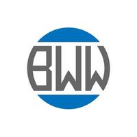 design de logotipo de letra bww em fundo branco. conceito de logotipo de círculo de iniciais criativas bww. bww design de letras. vetor