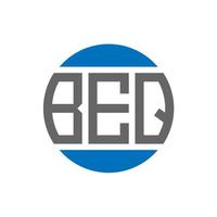 design de logotipo de carta beq em fundo branco. conceito de logotipo de círculo de iniciais criativas beq. design de letras beq. vetor