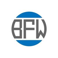 design de logotipo de carta bfw em fundo branco. conceito de logotipo de círculo de iniciais criativas bfw. bfw design de letras. vetor