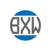 design de logotipo de letra bxw em fundo branco. conceito de logotipo de círculo de iniciais criativas bxw. design de letras bxw. vetor