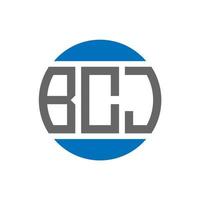 design do logotipo da letra bcj em fundo branco. as iniciais criativas do bcj circundam o conceito do logotipo. design de letras bcj. vetor
