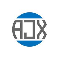 design de logotipo de carta ajx em fundo branco. conceito de logotipo de círculo de iniciais criativas ajx. design de letras ajx. vetor