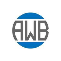 design de logotipo de carta awb em fundo branco. conceito de logotipo de círculo de iniciais criativas awb. design de letras awb. vetor