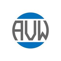 design de logotipo de carta avw em fundo branco. conceito de logotipo de círculo de iniciais criativas avw. design de letras avw. vetor